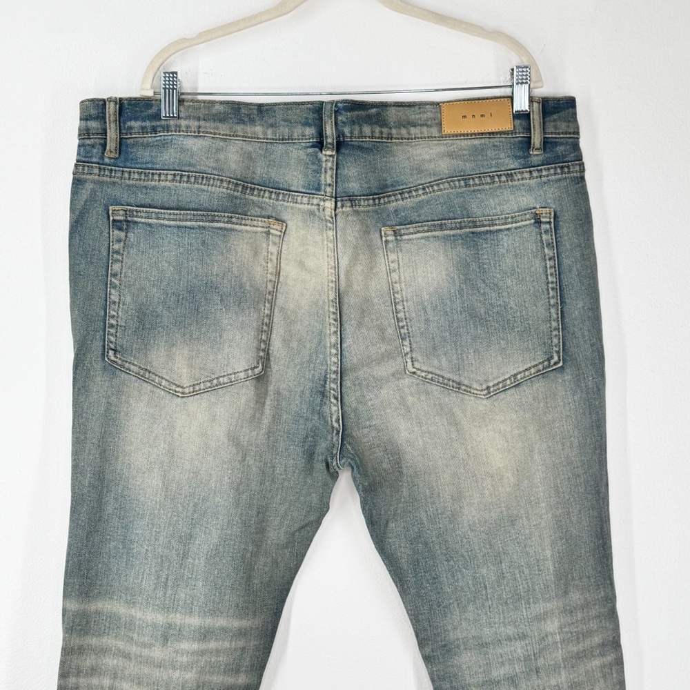 MNML Distressed Grunge Rhinestone Skinny Jeans Men’s Size 40 - Picture 5 of 12